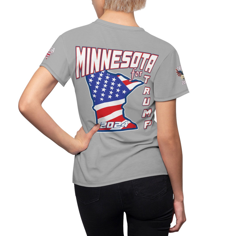 Trump Minnesota lt gray Women's Cut & Sew Tee (AOP)