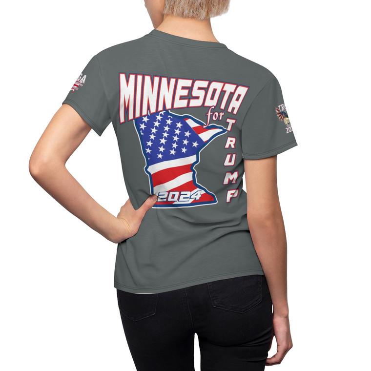 Trump Minnesota gray Women's Cut & Sew Tee (AOP)
