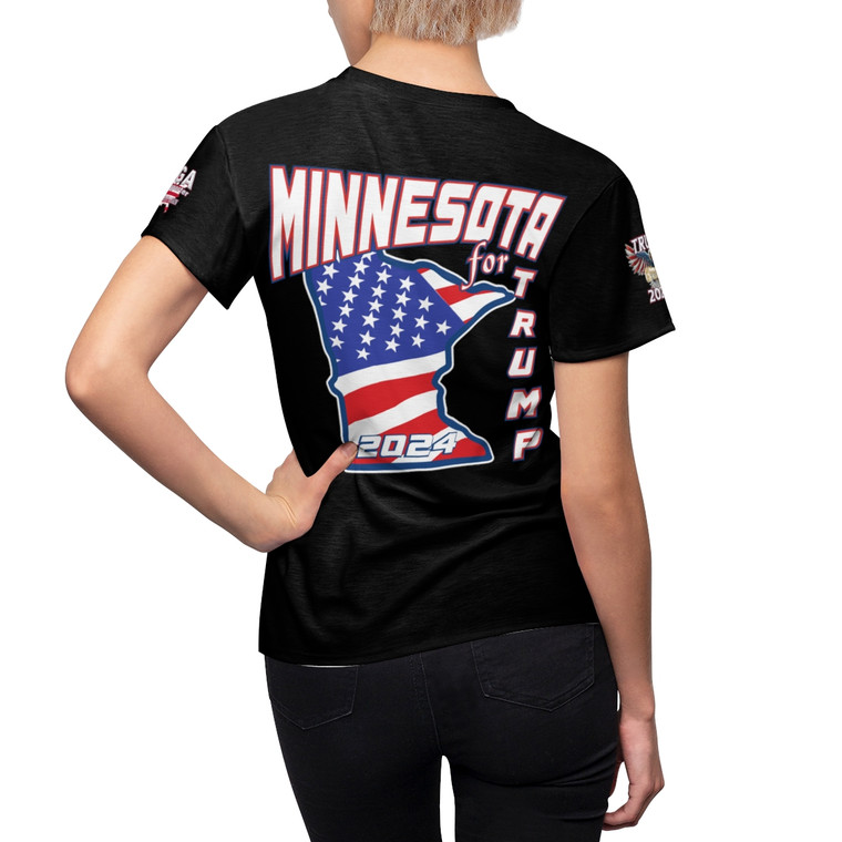 Trump Minnesota black Women's Cut & Sew Tee (AOP)