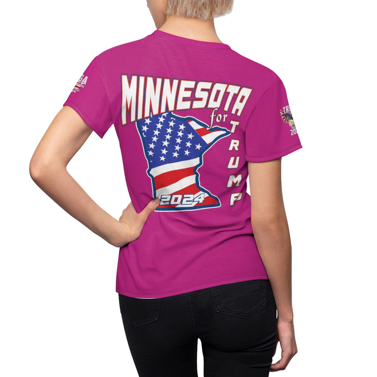  Trump Minnesota pink Women's Cut & Sew Tee (AOP)