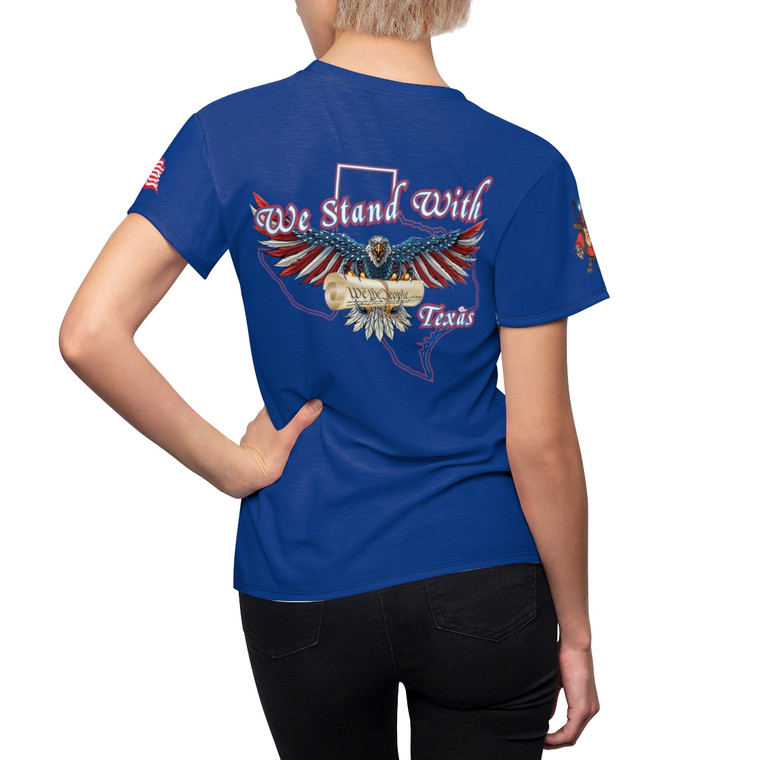 We stand with Texas 1 blue Women's Cut & Sew Tee (AOP)