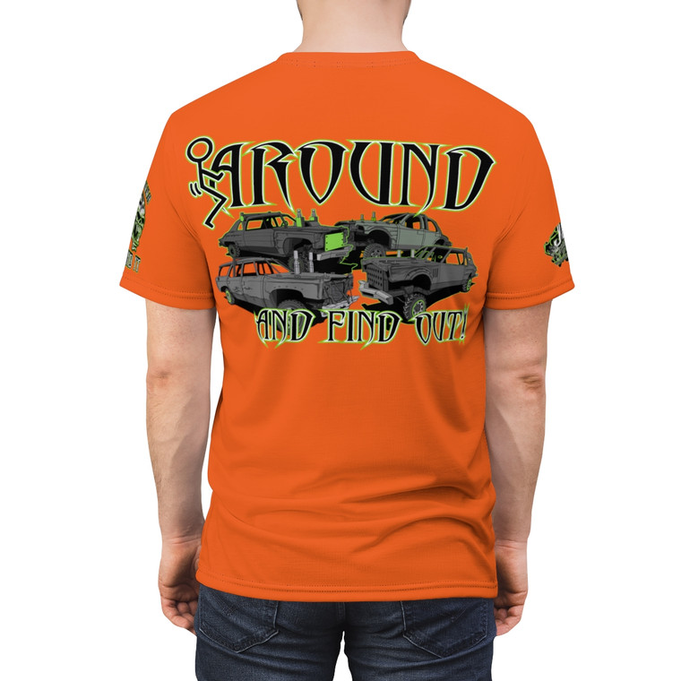  Around black green orange Unisex Cut & Sew Tee (AOP)