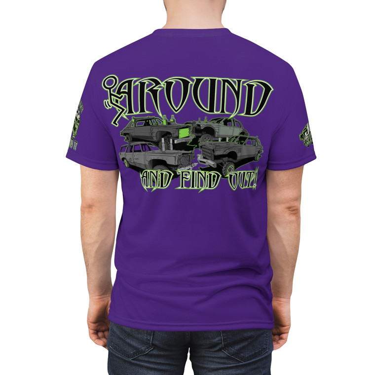  F Around black green purple Unisex Cut & Sew Tee (AOP)