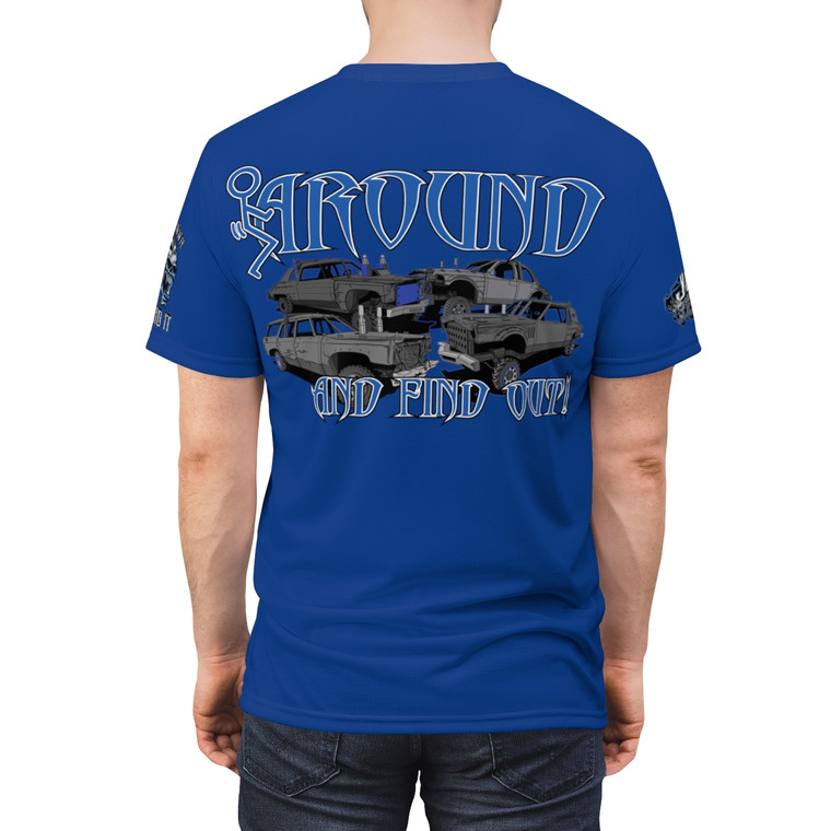  F Around blue blue Unisex Cut & Sew Tee (AOP)