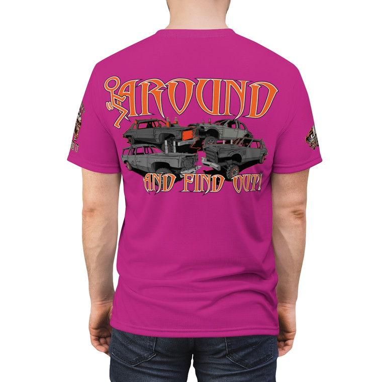  F Around orange pink Unisex Cut & Sew Tee (AOP)