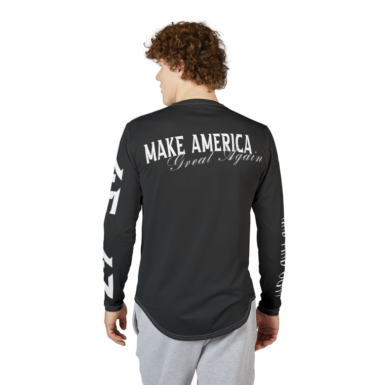 maga timf black Men's UV Protection Long Sleeve Shirt (AOP)