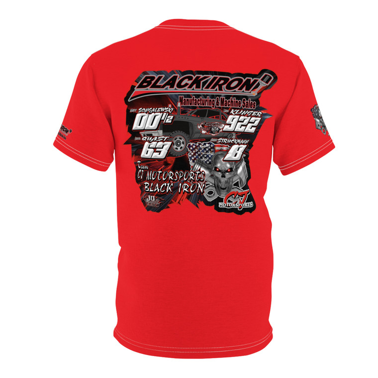 Team CJ Motorsports Black iron 2 red Unisex Cut & Sew Tee (AOP)