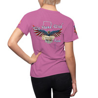 We stand with Texas 1 lt pink Women's Cut & Sew Tee (AOP)