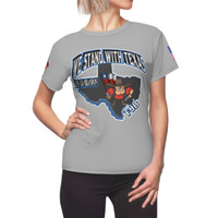 We stand with Texas 2 lt gray Women's Cut & Sew Tee (AOP)