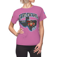 We stand with Texas 2 lt pink Women's Cut & Sew Tee (AOP)