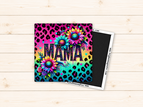 Neon & Floral Mama Leopard Print