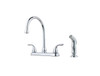 Pfister G136-5000  Pfirst Series 2-Handle Kitchen Faucet with Side Spray in Polished Chrome, 1.8gpm