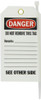 BRADY 919137 3" Width x 5.75" Height, B-851 Economy Polyester, Black and Red on White 2 Sided Accident Prevention Tag, Pack of 25.