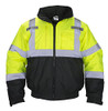 SAS Safety SAS-690-1510 Hi-Viz Class-3 Hooded Bomber Jacket, X-Large, Yellow.
