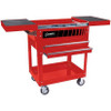 Sunex SUU-8035R Compact Slide Top Utility Cart, Red.