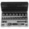 Grey Pneumatic GRY-82622 1/2" Drive 6-Point Standard Length Fractional Duo-Socket Set - 22 Piece