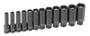 Grey Pneumatic GRY-9712MDG () 1/4" Drive 12-Piece Deep Metric Magnetic Impact Socket Set