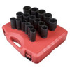 Sunex SUU-4686 3/4-Inch Drive Deep Metric Impact Socket Set, Metric, Deep, 6-Point, Cr-Mo, 26mm - 44mm, 17-Piece.