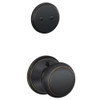 SCHLAGE F94AND716 F94-AND Andover Knob Dummy Interior Pack from the F-Series, Aged Bronze.