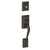SCHLAGE F62ADD622GEO F62 Addison With Georgian Double Cylinder Handleset and Trim C Keyway with 12326 Latch Round Corner Strikes Matte Black Finish