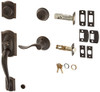 SCHLAGE F62CAM716ACCLH F62-CAM-ACC-LH Double Cylinder Sectional Handleset with Left Handed Acce, Aged Bronze