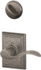 SCHLAGE F59ACC621ADDLH  Distressed Nickel Accent Left Handed Interior Pack Lever Set with Single Cylinder Deadbolt and Decorative Addison Rose