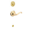 SCHLAGE F59FLA605LH F59 FLA 605 LH Flair Interior Left-Handed Lever with Deadbolt, Bright Brass (Interior Half Only)