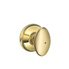 SCHLAGE F40SIE605 F40 SIE 605 16-080 10-027 Siena Bed and Bath Knob, Bright Brass