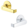 SCHLAGE F40ELA605625 F40-ELA Elan Privacy Door Lever Set, Polished Brass x Polished Chrome