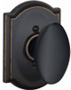 SCHLAGE F170SIE716CAM  Aged Bronze F Series Siena With Camelot Rose Half Dummy Function - Dummy Trim for One Side of Door ANSI A156.2 Grade 2 Lifetime Mechanical & Finish Warranty Reversible Handing