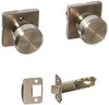 SCHLAGE F10BWE619COL  Bowery with Collins Passage with Adjustable Latch and Round Corner Full Lip Strike Satin Nickel Finish