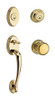 Baldwin DCCOLXROUTRR003  Reserve Double Cylinder Handleset Columbus x Round with Traditional Round Rose, Lifetime Brass Finish