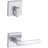 KWIKSET 966SYLSQT-26D  Sydney Square Interior Single Cylinder Handleset Trim Satin Chrome Finish