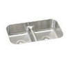 Elkay EAQDUH3118 Lustertone Stainless Steel 32-1/2" x 18-1/8" x 8", Equal Double Bowl Undermount Sink with Aqua Divide