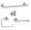 Amerock ARRONDISS5 ARRONDI-5 Arrondi Collection Bathroom Hardware Set with 7-1/4 Inch Tissu, Stainless Steel