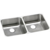 Elkay ELUH3118 Lustertone Stainless Steel 30-3/4" x 18-1/2" x 7-7/8", Equal Double Bowl Undermount Sink