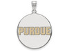 LogoArt SS079PU Purdue Extra Large (1 Inch) Enamel Disc Pendant (Sterling Sliver)