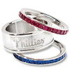 Logo Art PHI035CR-SZ6 Philadelphia Phillies PHIL PHILLIES TEAM LOGO CRYSTAL STACKED RING SET SIZE 6