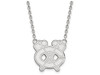 LogoArt SS041BLA-18 Chicago Blackhawks Large (3/4 Inch) Pendant w/ Necklace (Sterling Silver)