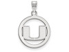 LogoArt SS033UMF Sterling Silver LogoArt University of Miami Sm Pendant in Circle