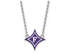 LogoArt SS023FUU-18 Sterling Silver LogoArt Furman University Large Enamel Pendant w/Necklace