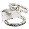Logo Art WHI035CR-SZ8 Chicago White Sox CHICAGO WHITE SOX TEAM LOGO CRYSTAL STACKED RING SET SIZE 8