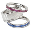 Logo Art CAN035CR-SZ8 Montreal Canadiens MONTREAL CANADIENS TEAM LOGO CRYSTAL STACKED RING SET SIZE 8