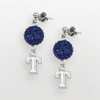 Logo Art RAN069ERB-SS Texas Rangers S/S TEXAS RANGERS CRYSTAL OVATION EARRINGS