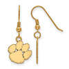 LogoArt GP007CU Clemson Small (1/2 Inch) Dangle Earrings Wire (Gold Plated).