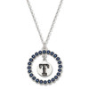 Logo Art RAN067N-CR Texas Rangers TEXAS RANGERS SPIRIT CRYSTAL LOGO WREATH NECKLACE