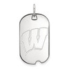 LogoArt SS027UWI Sterling Silver LogoArt University of Wisconsin Small Dog Tag