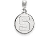 LogoArt SS037MIS Sterling Silver LogoArt Michigan State University Small Disc Pendant