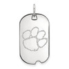 LogoArt SS027CU Sterling Silver LogoArt Clemson University Small Dog Tag