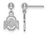 LogoArt SS010OSU Ohio State Earrings Dangle Ball (Sterling Silver).